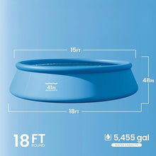 18ft x 48in Inflatable Round Outdoor Above Ground Swimming Pool Set, Blue