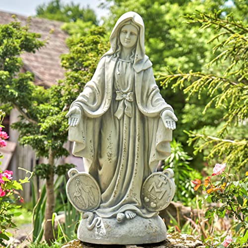 Zaer Ltd. 36" Tall Outdoor/Indoor Magnesia Based Cement Mary Statue