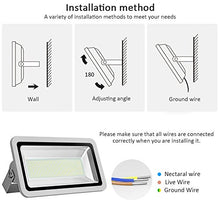 Missbee 5 500W LED Flood Light, 55000lm Outdoor Landscape Flood Light, Security Light, 6000-6500K, Work for Garage, Garden, Lawn,Yard and Playground (Cold White)