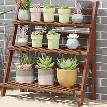 OJKJGYTF Plant standBamboo Plant Stand, Simple Flower Stand for Tall Plant Shelves, 3 Tier Flower Pot Stand, Outdoor Plant Ladder Frame, Corner Plant Display Stand for Multiple Pl