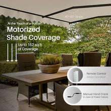 ALEKO Electric Patio Awning Caribbean Black Frame 16x10 Ivory Cream