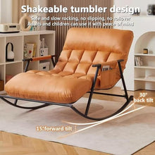 SFYCLEB Sofa Indoor Double Sofa Lounger with Cushion,Breathable Bedroom Rocking Chair,Outdoor Garden Recliner with Armrests, Camping Rocking Chair