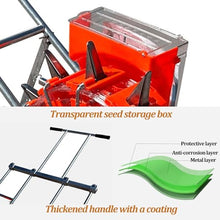 DAJIAYIQI Double-Wheel Push Seeder, Manual Seeder Row Planter Handheld Seed Spreader, Upgraded Durable Brush, Thickened Stainless Steel Duckbill for Corn, Peanut, Cotton, Soy(10 Nozzles)