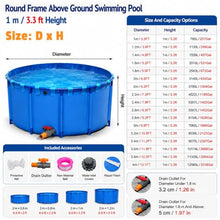 Outside Koi Fish Pond Ornamental Fish Farming Tank, Large Small Round Round Frame Swimming Pool for Kids Summer Outdoor Activity, Backyard Farm Irrigation Water Storage(2x1m(6.6x3.3ft))