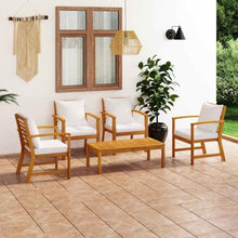 KBHRENP 5 Piece Acacia Wood Lounge Set with Cushion