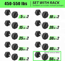 BBRUN Dumbbell Weight Sets with Rack 550 lbs Black