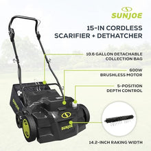 Sun Joe Cordless Scarifier & Dethatcher w/ 5 Depth Positions, 24V-X2-DTS15