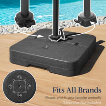 OROTLECT 330Lb Capacity Fillable Heavy-Duty Outdoor Cantilever Umbrella Base W/Easy-Fill Spouts - Black