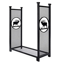 LFSDFJ Outdoor 4ft Firewood Log Rack,Large Heavy Duty Wood Storage Holder,Floor Lumber Organizer for Patio/Garden/Porch/Deck,Metal Iron,Firewood Rack