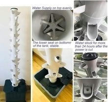FLTRGO 15 Floors 45 Holes Hydroponics Tower, Aquaponics Grow System, Garden Tower Aeroponics Growing Kit for Herbs, Fruits and Vegetables with Hydrating Pump, Adapter, Net Pots
