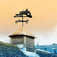 Tractor and Pig Weather Vane Stainless Steel Wind Vane Decorative Weathervane Antique Style Wind Direction Indicator Suitable for Home Barn or Pavilion Garden Decoration