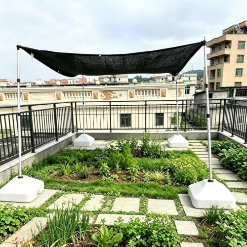 YXXSDP Shade Sail Poles with Base, Telescopic Sun Shade Support Stand Kit