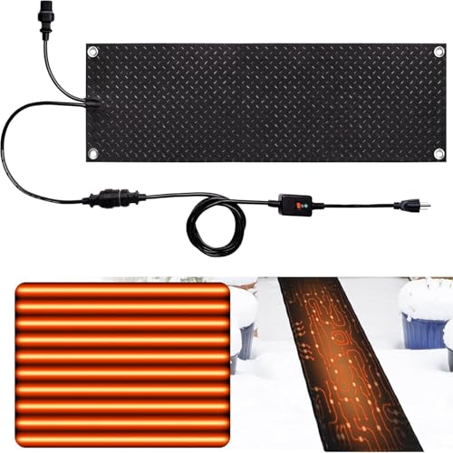 ZRUTIMI Outdoor Snow-Melting Pads, Anti-Slip Electric Heating ice and Snow Melting Pads, Winter Heating Step/Staircase Walkway Pads(50x400cm/20x158in)