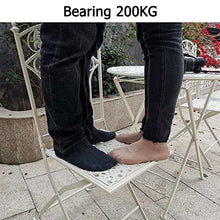 RNQZ Bistro Set Metal Outdoor Garden Patio Set,Balcony Furniture Foldable Table &Two Chairs,for Balcony, Decking, Terrace, Lawn,White