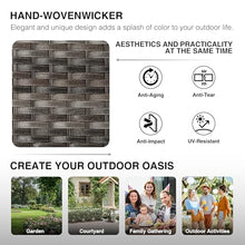 Joyside Outdoor Patio Couch, 3 Seater Outdoor Wicker Sofa with High Back, Deep Seating, Wide Armrest, Thickened Cushions, Patio Sofa for Deck, Porch Use