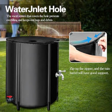 Collapsible Rain Barrel 100-Gallon, Portable PVC Rainwater Collection Tank with Spigots and Overflow Kit, Foldable Water Storage Container for Garden, Lawn and Outdoor Use