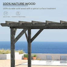 Outsunny 12' x 10' Weather-Resistant Cedar Wood Patio Pergola Black