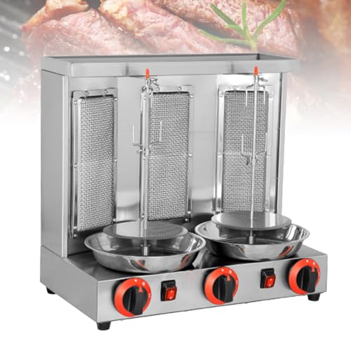 Electric Vertical Barbecue Grill, Gas Barbecue Grill Kebab Machine, Rotisserie Grills 360°Automatic Rotating Grill Oven, Stainless Steel Spinning Broiler Machine, (A)