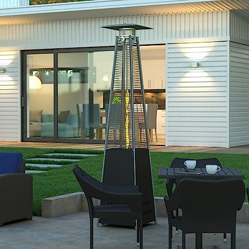 EMMA + OLIVER Black 7.5 Foot Round Patio Heater