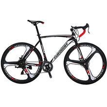 EUROBIKE Road Bike TSM550 21 Speed Dual Disc Brake 54CM 700C 3-Spoke Wheels Black White