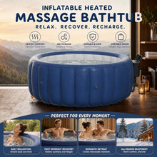 2-4 Person Inflatable Hot Tub, Round Portable Outdoor Spa, Safety-Grade Anti-Leak Protection, Skin-Friendly Material, Quiet Motor Operation, Tool-Free Simple Assembly