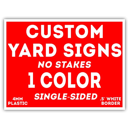 100 Pack Custom Yard Signs 24x18" SmartFlute Single-Sided Printing Waterproof UV-Ink Screen Printed Glossy Customized