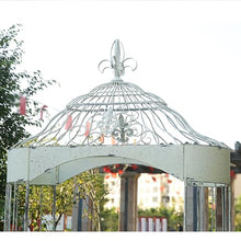 Outdoor Arch Trellis with Arched Bench, Wrought Iron Stand, Garden Decor for Courtyards, Villas, and Homes(B)