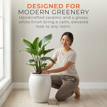 Emissary - Tall Jar Planter, White 16x20 H