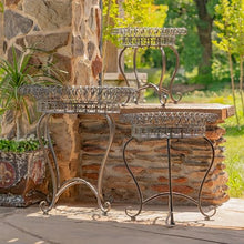 Set of 3 Round Iron Wire Basket Plant Stands "London 1820" (Antique Bronze)