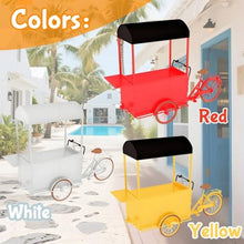Large Food Bike Cart with Reverse-Facing Seats,Trailer Food Vending Carts with Vending Tricycle, Food Drinks Display Bicycle Cart for Patio Garden, Weddings Party,Yellow