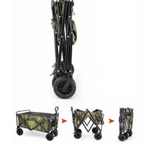 BIOMICE Collapsible Wagon Outdoor Folding Utility Wagon Garden Trolley Folding Push Cart with Brake Portable Rolling Beach Outdoor Cart Garden Cart