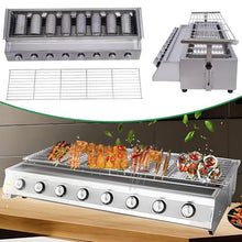 Commercial Gas Grill,Stainless Steel Tabletop Gas Grill,with 8 Burners, for Restaurants and Outdoor Events