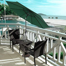 RWGOVLU 2.7M Garden Parasol Sun Shade Outdoor Umbrella 8 Sturdy Ribs with Crank and Tilt Mechanism for Lawn, Deck, Patio and Balcony