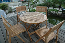 Anderson Teak Windsor Round Bistro Set - Folding Table & Chairs 5-Piece