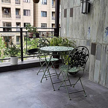 Folding Tables and Chairs, Outdoor Wrought Iron Coffee Table, European Retro Balcony/Terrace/Garden Portable Small Round Table