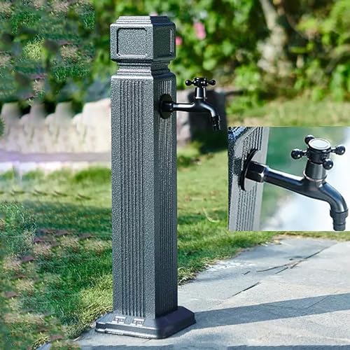 Hose Bib Water Column Outdoor Faucet Vertical Garden Water Column Water Spigot Frost Free Water Tap, A-with 2 Faucets