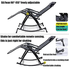 KLNBV Rocking Chair Patio Rocker Lounge for Indoor and Outdoor Recliner Seat Removable