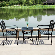 uhyOHF Set of Bistro Table Set Wrought Iron Outdoor Garden Bench Weather-Resistant Patio Bench for Lawn Balcony Table and Chairs Small Coffee Table Set (3 Sets Right Angle Model