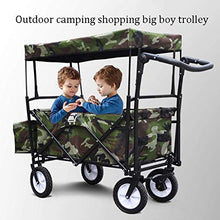 Folding Garden Trolley Cart with Canopy Heavy Duty Wagon Children's Luggage Cart Portable Shopping Cart