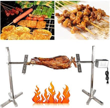 Psmpeng Automatic BBQ Rotisserie Grill Kit Electric Spit Rod, 15W Motor Kit Portable Outdoor Camping Rotisserie Spit Roaster Rod