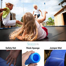 SereneLife Kids Trampoline with Net & Basketball Hoop Blue