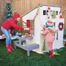 KidKraft Modern Outdoor Wooden Playhouse with Picnic Table, Mailbox, and Grill White