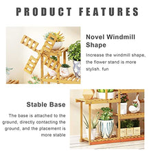 ZJDYDY Plant Stand, Bamboo Windmill Multi-Layer Flower Shelf Ladder, Storage Organizer Display Plant Rack, for Balcony Patio Garden Corner Living Room Study/Double/6 Tier