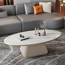 living room table Luxury Slate Coffee Table, Modern Oval Coffee Table with Metal Iron Frame, Household Creative Living Room Center Table, Easy to Assemble outdoor side table ( Color : B , Size : 120*7