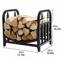DJVHSRI Firewood Rack Metal Firewood Organizer Firewood Rack Heavy Duty Firewood Rack Indoor Outdoor Log Rack Wood Holder Stacked Black Log Rack,
