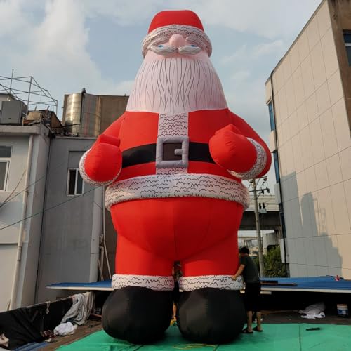 YBZCHLM Giant Christmas Inflatable Santa Claus with Gift Bag and LED Lights 20ft Red Model3