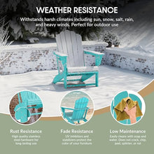 WestinTrends Highland Outdoor Patio HDPE Adirondack Chairs with Cup Holders (Set of 4), Turquoise