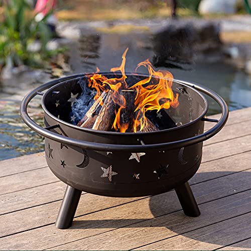 KOMFGT Movable Patio Heater Backyard Fire Pits & Bowls Garden Heating Basin Wood Burning