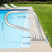 Pool Handrails Pool Swimming Pool Hand Rail, 304 Premium Stainless Steel Pool Hand Rail, 3-Bend Swimming Pool Safety Handrails, for Indoor Outdoor