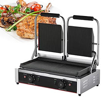 Electric Countertop Griddle Grill Stainless Steel Flat Griddle Hotplate Bbq Kitchen Grill Adjustable Temp Control Restaurant Grill for Camping Outdoor Tailgating Kitchen Home Barbecue,813